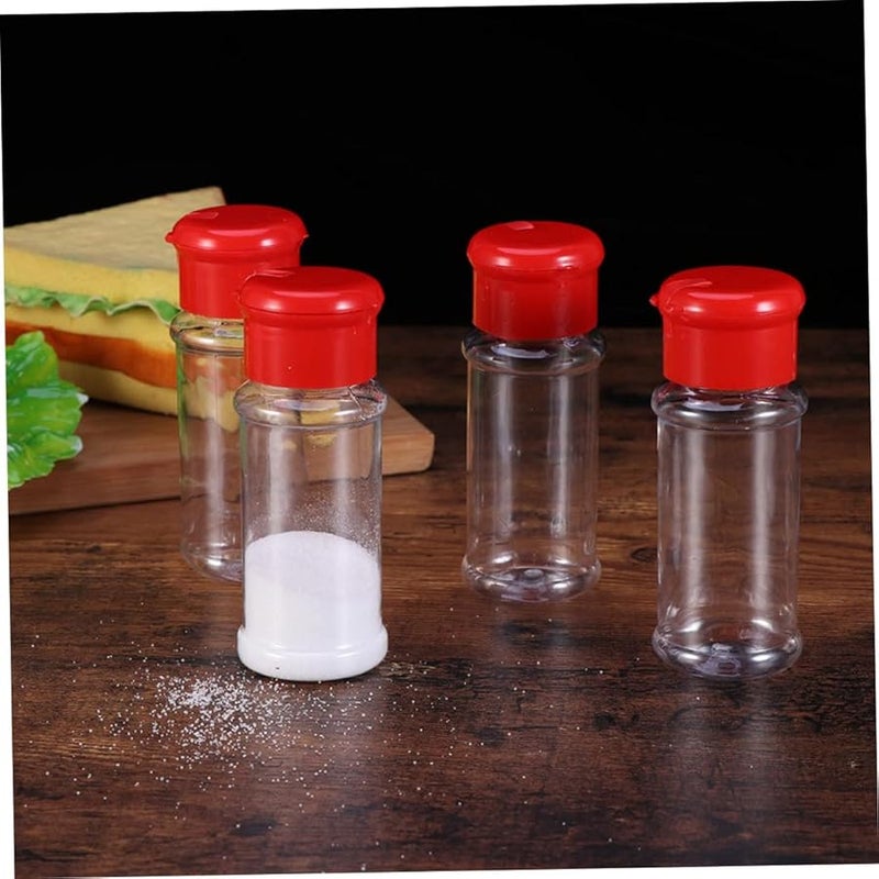 Plastic Spice Jars With Rotating Lids Salt Pepper Condiment Bottles For Kitchen BBQ 6 Pack - Image 2